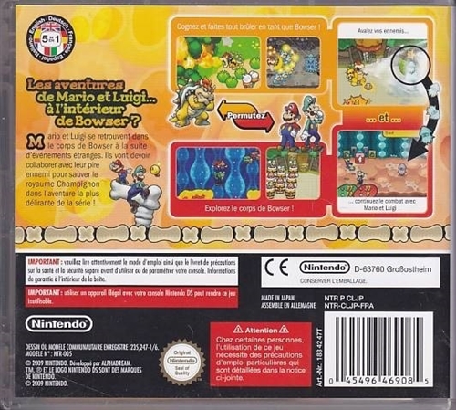 Mario and Luigi Bowsers Inside Story - French Cover - Nintendo DS (A Grade) (Genbrug)